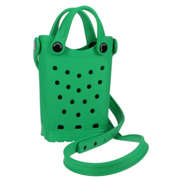 BALENCIAGA Shoulder Bag Rubber Crocs Collaboration Green Auth 137470M - Picture 1 of 16